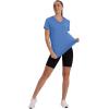 image:imageXIEERDUO Womens Workout Tops Short Sleeve Shirts Sun Protection UPF 50 Quick Dry Outfits for Hiking Running V Neck S3XL04 Blue