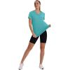 image:imageXIEERDUO Womens Workout Tops Short Sleeve Shirts Sun Protection UPF 50 Quick Dry Outfits for Hiking Running V Neck S3XL05 Aqua