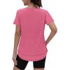 image:imageXIEERDUO Womens Workout Tops Short Sleeve Shirts Sun Protection UPF 50 Quick Dry Outfits for Hiking Running V Neck S3XL06 Watermelon Pink