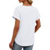 image:imageWomens Tops Dressy Casual V Neck Rolled Sleeve T Shirts Fashion Clothing Business Casual Outfits Beach Vacation ClothesBwhite