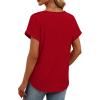 image:imageWomens Tops Dressy Casual V Neck Rolled Sleeve T Shirts Fashion Clothing Business Casual Outfits Beach Vacation ClothesHred