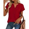 image:imageWomens Tops Dressy Casual V Neck Rolled Sleeve T Shirts Fashion Clothing Business Casual Outfits Beach Vacation ClothesHred