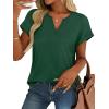 image:imageWomens Tops Dressy Casual V Neck Rolled Sleeve T Shirts Fashion Clothing Business Casual Outfits Beach Vacation ClothesIgreen