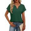 image:imageWomens Tops Dressy Casual V Neck Rolled Sleeve T Shirts Fashion Clothing Business Casual Outfits Beach Vacation ClothesIgreen