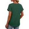 image:imageWomens Tops Dressy Casual V Neck Rolled Sleeve T Shirts Fashion Clothing Business Casual Outfits Beach Vacation ClothesIgreen