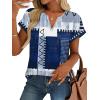 image:imageWomens Tops Dressy Casual V Neck Rolled Sleeve T Shirts Fashion Clothing Business Casual Outfits Beach Vacation ClothesKnavy Block