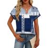 image:imageWomens Tops Dressy Casual V Neck Rolled Sleeve T Shirts Fashion Clothing Business Casual Outfits Beach Vacation ClothesKnavy Block