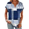 image:imageWomens Tops Dressy Casual V Neck Rolled Sleeve T Shirts Fashion Clothing Business Casual Outfits Beach Vacation ClothesKnavy Block