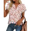 image:imageWomens Tops Dressy Casual V Neck Rolled Sleeve T Shirts Fashion Clothing Business Casual Outfits Beach Vacation ClothesLpink Print