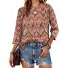 image:imageXIEERDUO 34 Length Sleeve Tops for Women Business Casual Blouses Slit Side Shirts Blouses Summer Fashion Clothes 20261boho Print