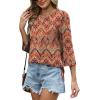 image:imageXIEERDUO 34 Length Sleeve Tops for Women Business Casual Blouses Slit Side Shirts Blouses Summer Fashion Clothes 20261boho Print