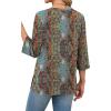 image:imageXIEERDUO 34 Length Sleeve Tops for Women Business Casual Blouses Slit Side Shirts Blouses Summer Fashion Clothes 20261floral Multicolor