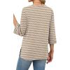 image:imageXIEERDUO 34 Length Sleeve Tops for Women Business Casual Blouses Slit Side Shirts Blouses Summer Fashion Clothes 20261floral Stripes