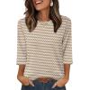 image:imageXIEERDUO 34 Length Sleeve Tops for Women Business Casual Blouses Slit Side Shirts Blouses Summer Fashion Clothes 20261floral Stripes