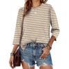 image:imageXIEERDUO 34 Length Sleeve Tops for Women Business Casual Blouses Slit Side Shirts Blouses Summer Fashion Clothes 20261floral Stripes