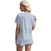 image:imageSummer Tops for Women 2025 Cute Green Blouses Dressy Casual Pleated Short Sleeve Shirts Trendy SZ Grey Striped