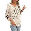 image:imageXIEERDUO 34 Length Sleeve Womens Tops Dressy Casual Blouses for Women 2025 Trendy V Neck T Shirts Summer ClothesZ Beige Dot