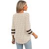 image:imageXIEERDUO 34 Length Sleeve Womens Tops Dressy Casual Blouses for Women 2025 Trendy V Neck T Shirts Summer ClothesZ Beige Dot