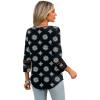 image:imageXIEERDUO 34 Length Sleeve Womens Tops Dressy Casual Blouses for Women 2025 Trendy V Neck T Shirts Summer ClothesZ Black Snowflake