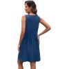 image:imageXIEERDUO Summer Dresses for Women 2026 Casual Classy Dress V Neck Swimsuit Coverups Fashion ClothingAll Navy Blue