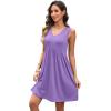 image:imageXIEERDUO Summer Dresses for Women 2026 Casual Classy Dress V Neck Swimsuit Coverups Fashion ClothingAll Purple