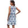 image:imageXIEERDUO Summer Dresses for Women 2026 Casual Classy Dress V Neck Swimsuit Coverups Fashion ClothingBlue Floral