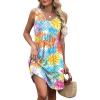 image:imageXIEERDUO Summer Dresses for Women 2026 Casual Classy Dress V Neck Swimsuit Coverups Fashion ClothingColorful Leaf