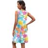 image:imageXIEERDUO Summer Dresses for Women 2026 Casual Classy Dress V Neck Swimsuit Coverups Fashion ClothingColorful Leaf