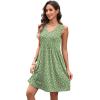 image:imageXIEERDUO Summer Dresses for Women 2026 Casual Classy Dress V Neck Swimsuit Coverups Fashion ClothingGreen Floral