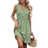 image:imageXIEERDUO Summer Dresses for Women 2026 Casual Classy Dress V Neck Swimsuit Coverups Fashion ClothingGreen Floral