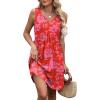 image:imageXIEERDUO Summer Dresses for Women 2026 Casual Classy Dress V Neck Swimsuit Coverups Fashion ClothingPink Floral
