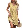 image:imageXIEERDUO Summer Dresses for Women 2026 Casual Classy Dress V Neck Swimsuit Coverups Fashion ClothingYellow Floral