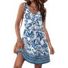 image:imageXIEERDUO Summer Dresses for Women 2026 Casual Classy Dress V Neck Swimsuit Coverups Fashion ClothingBlue Print