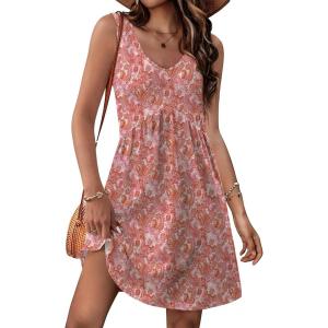 image:imageXIEERDUO Summer Dresses for Women 2026 Casual Classy Dress V Neck Swimsuit Coverups Fashion ClothingRed Boho