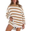 image:imageXIEERDUO Womens Sweater Sets 2 Piece Outfits Shorts Athleisure Lounge Wear Fall Fashion 2024