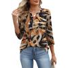 image:imageXIEERDUO 34 Length Sleeve Womens Tops Fashion Clothing V Neck T Shirts Dressy Blouses Business Casual Outfits Tunic TopsBblack Floral