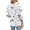 image:imageXIEERDUO 34 Length Sleeve Womens Tops Fashion Clothing V Neck T Shirts Dressy Blouses Business Casual Outfits Tunic TopsJwhite Floral