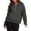 image:imageXIEEREDUO Womens Sweatshirts Half Zip Cropped Pullover Casual Quarter Zipper Hoodies Fall Outfits Clothes