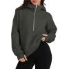 image:imageXIEEREDUO Womens Sweatshirts Half Zip Cropped Pullover Casual Quarter Zipper Hoodies Fall Outfits Clothes