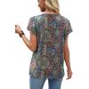 image:imageXIEERDUO Womens Summer Tops Short Sleeve Shirts with Buttons V Neck Trendy Tunic Blouses Beach Vacation ClothesFboho Paisley