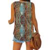 image:imageXIEERDUO Womens Tank Tops V Neck Basic Solid Color Casual Flowy Summer Sleeveless01boho Floral