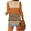 image:imageXIEERDUO Womens Tank Tops V Neck Basic Solid Color Casual Flowy Summer Sleeveless01brown Stripes