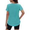 image:imageXIEERDUO Womens Workout Tops Short Sleeve Shirts with Sun Protection UPF 50 Quick Dry Outfits for Hiking Running S3XL03 Aqua