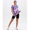 image:imageXIEERDUO Womens Workout Tops Short Sleeve Shirts with Sun Protection UPF 50 Quick Dry Outfits for Hiking Running S3XL13 Tie Dye Purple Floral