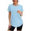 image:imageXIEERDUO Womens Workout Tops Short Sleeve Shirts with Sun Protection UPF 50 Quick Dry Outfits for Hiking Running S3XL19 Baby Blue