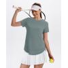 image:imageXIEERDUO Womens Workout Tops Short Sleeve Shirts with Sun Protection UPF 50 Quick Dry Outfits for Hiking Running S3XL21 Grey Green