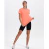 image:imageXIEERDUO Womens Workout Tops Short Sleeve Shirts with Sun Protection UPF 50 Quick Dry Outfits for Hiking Running S3XL22 Light Orange