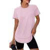 image:imageXIEERDUO Womens Workout Tops Short Sleeve Shirts with Sun Protection UPF 50 Quick Dry Outfits for Hiking Running S3XL17 Peach Pink