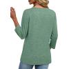 image:imageXIEERDUO 34 Length Sleeve Womens Tops V Neck T Shirts Summer Clothes Basic Blouses Dressy Casual 2026 Spring OutfitsBlue Green