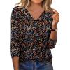 image:imageXIEERDUO 34 Length Sleeve Womens Tops V Neck T Shirts Summer Clothes Basic Blouses Dressy Casual 2026 Spring OutfitsPatternedblack Floral